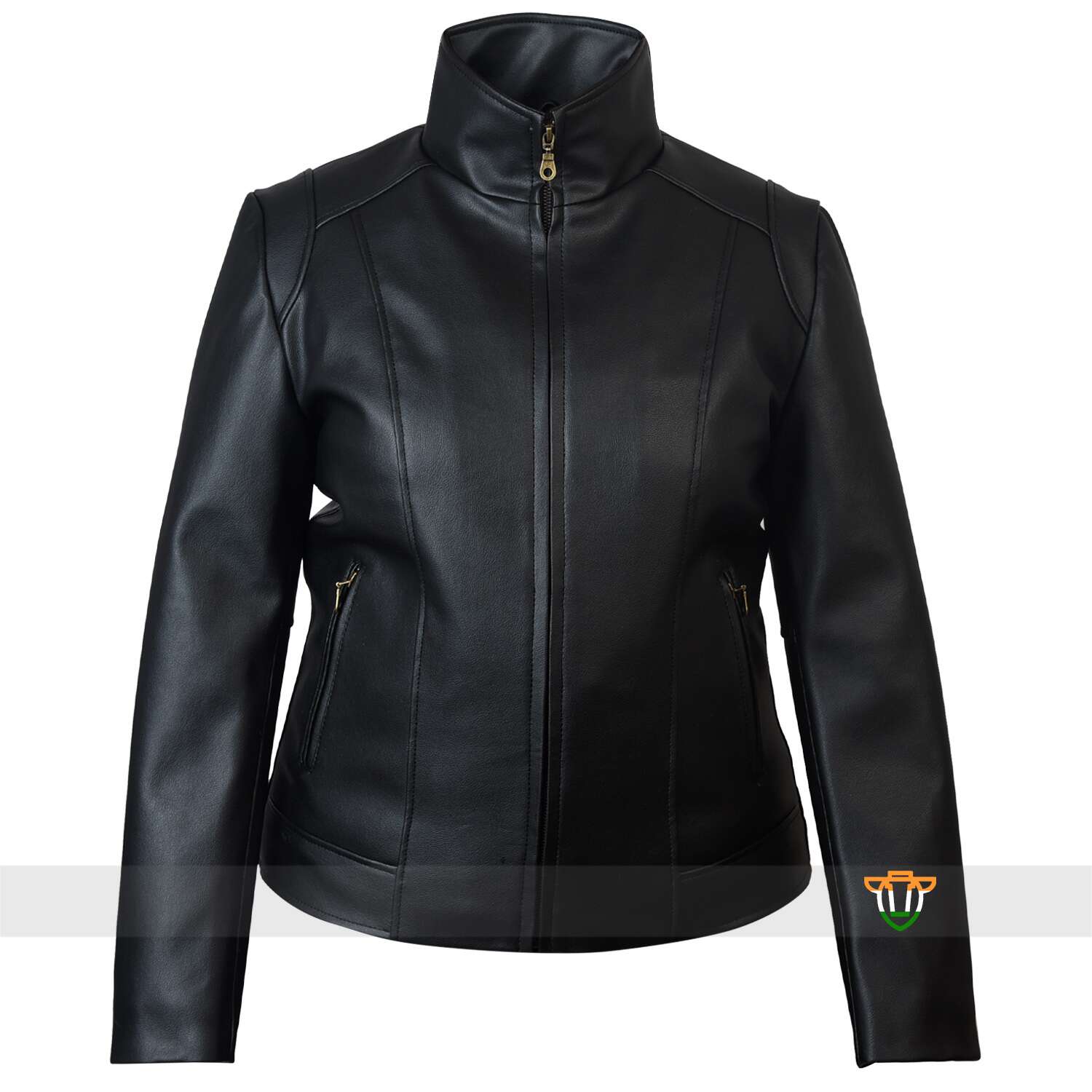 Ladies Jacket with a mandarin collar and a masterpiece